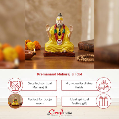 Premanand Maharaj Ji Idol Showpiece for Home Decor Living Room Bedroom Office Pooja Room | Gift for Diwali Housewarming Birthday