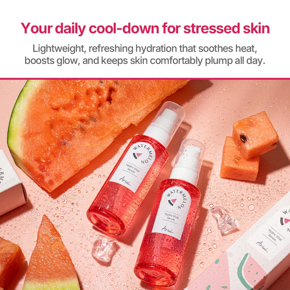 Ariul Watermelon Hydro Glow Serum (55ml) Korean Hydrating Glow Face Serum with Watermelon Extract