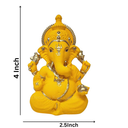 Mango Terracotta Vinayagar Ganesha Idol Perfect for Car Dashboard, Office Desk, Home Decor, and Gifting | (MANGOTERRVINAYAGAR 4")
