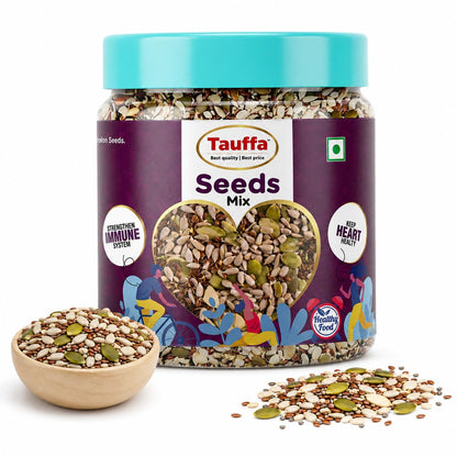 Tauffa Premium Seeds Mix 250g | Healthy Seed Blend with Sunflower, Pumpkin & Flax Seeds | High Protein & Fiber Snack | Omega 3 Rich Superfood for Diet & Fitness
