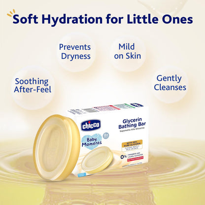Chicco Baby Moments Glycerin Bathing Bar with 99% Pure Glycerin 75g