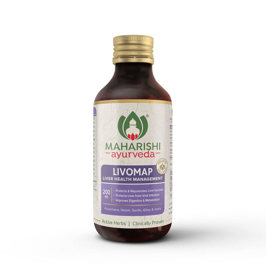 Zephivo Maharishi Ayurveda Liver Care and Liver Support Supplement tonic | Livomap Syrup Protects and Rejuvenates the Liver Function | Clinically Tested | 200mL
