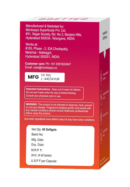 BBETTER SpineUrja -Lab Tested Ayurvedic Medicine for Lower Back Pain Relief & Sciatica Relief | Made by Taila Paka Vidhi Method | 60 Softgels