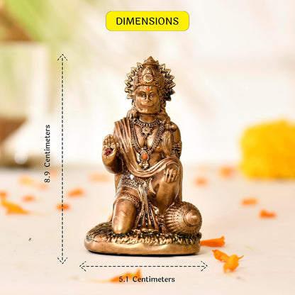 Hanuman Ji Murti for Car Dashboard Resin Sankat Mochan Hanuman Idol for Home Decor & Gifts, Office, Pooja Room