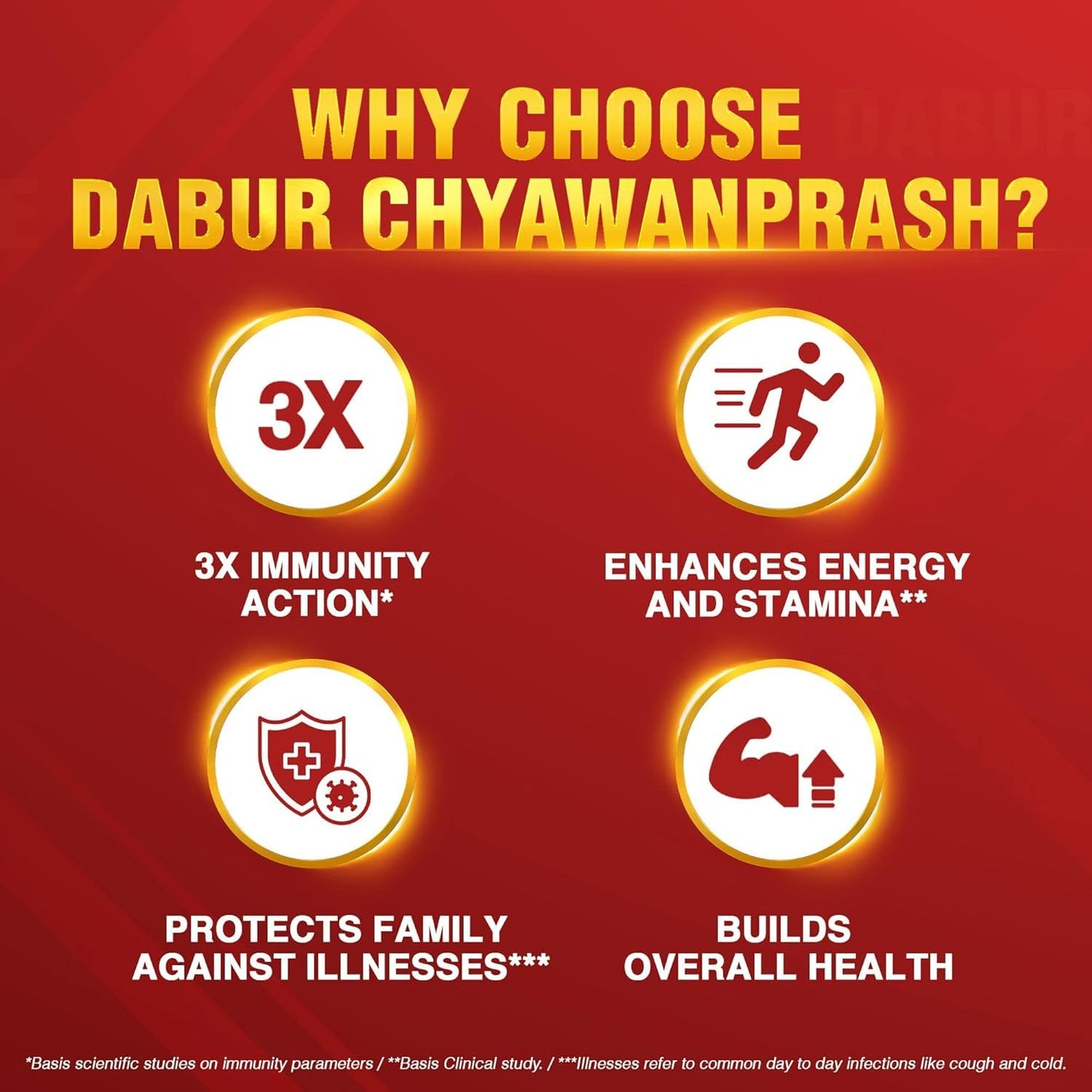 Dabur Chyawanprash - 500g | 3X Immunity Action | With 40+ Ayurvedic Herbs | Helps Build Strength & Stamina | Builds Overall Health