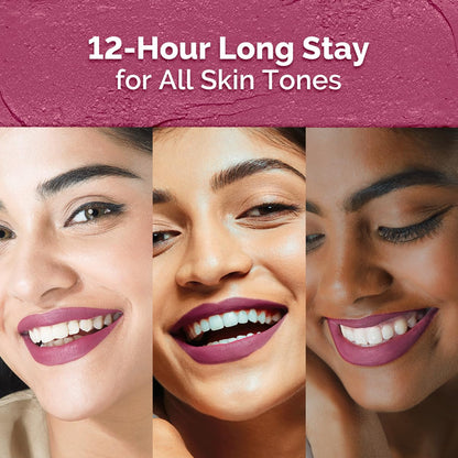Mamaearth Moisture Matte Longstay Mini Lipstick with Avocado Oil & Vitamin E for 12 Hour Long Stay-08 Pink Tulip - 0.7 g