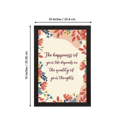 "The Happiness Of Your Life Depends On The Quality Of Your Thoughts Motivational Quote Painting Digital Printed Wall Art For Living Room, Study Room, Home, Office Decor
