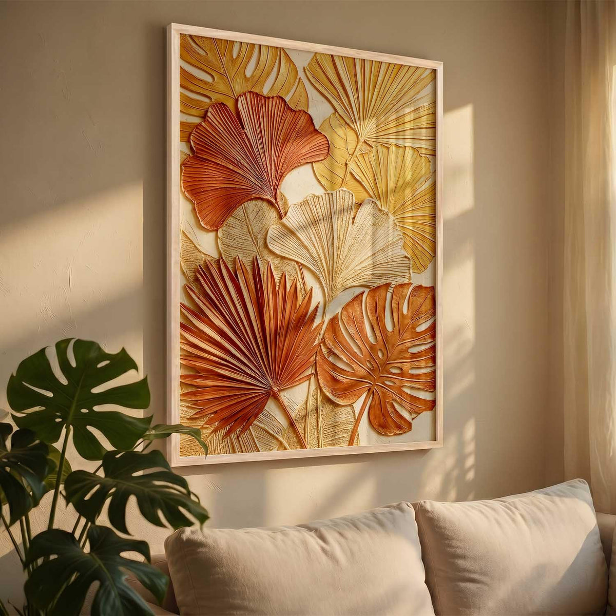 Floral Wall Art Home Decoration | Aesthetic BohoPaintings With Frame For Living Room Bed Room Hotel Wall Decor Digital Reprint (13x17 inch)