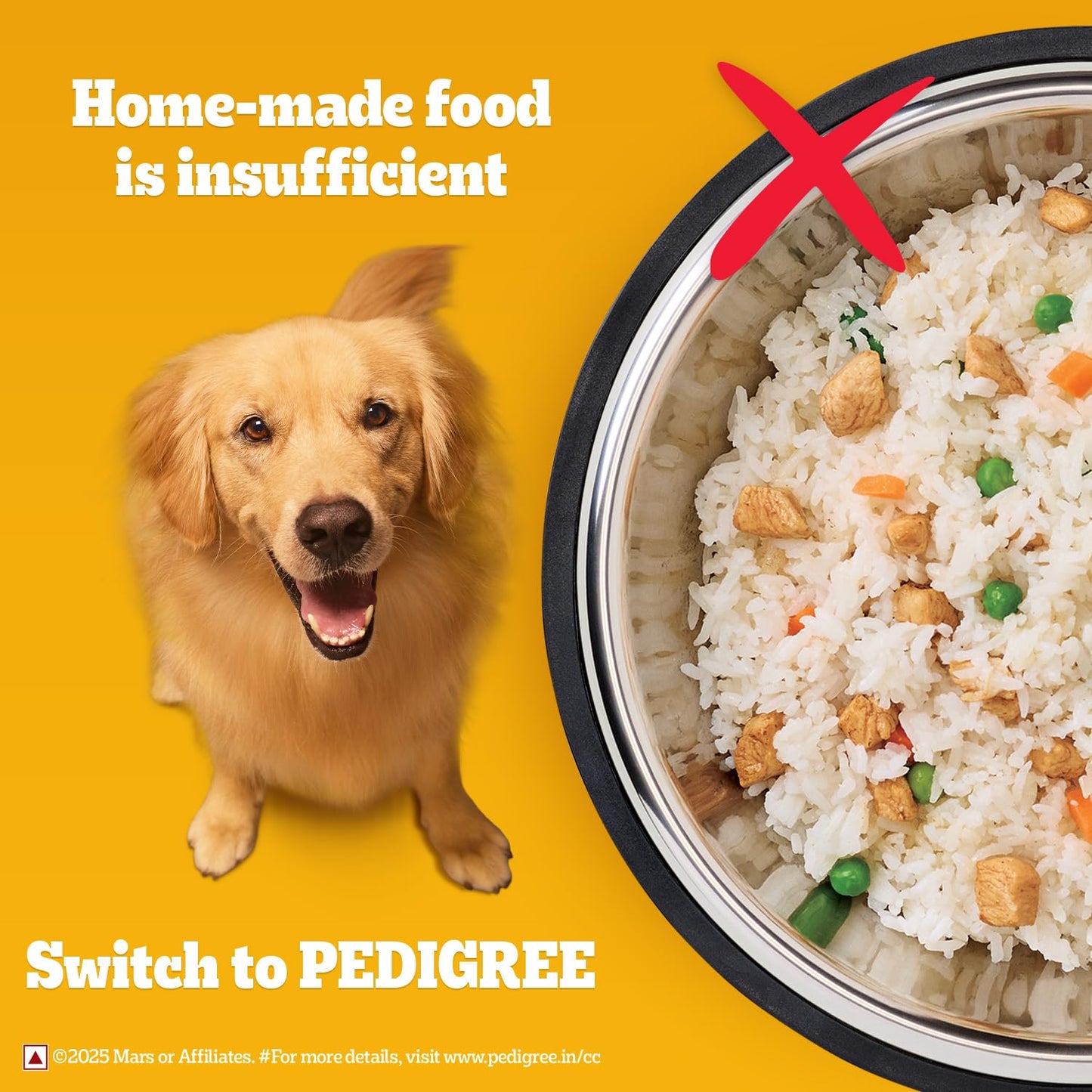 Pedigree Adult & Puppy Dry Dog Food, 100% Vegetarian, 1 kg, Contains 37 Essential Nutrients, 100% Complete & Balanced Food for Adult Dogs