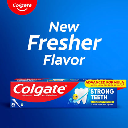 Colgate Strong Teeth Cavity Protection Toothpaste with Amino Shakti - 300g with Free Toothbrush, India's No.1 Toothpaste