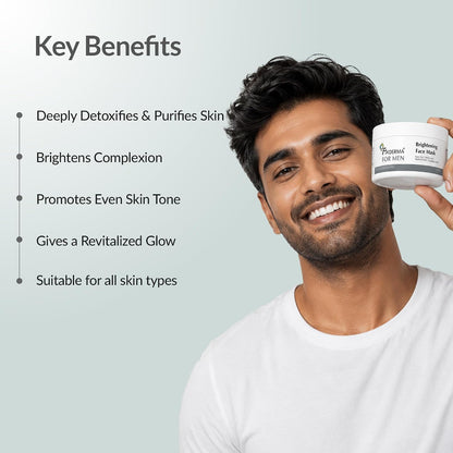Fixderma Brightening Face Mask for Men | Clay Mask For Blackheads - 100g