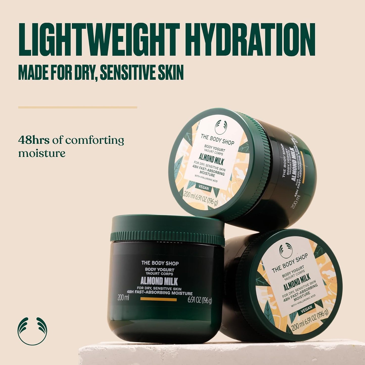 The Body Shop Almond Milk Vegan Body Yogurt for Dry and Sensitive Skin 200ml