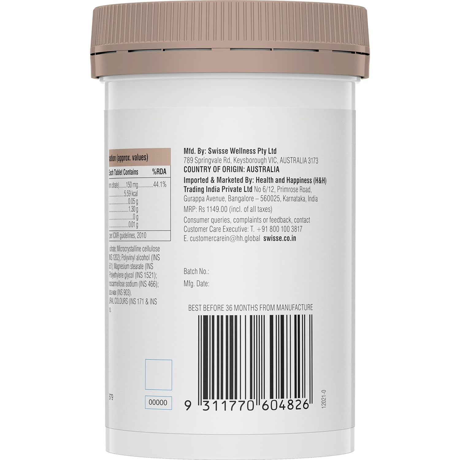 Zephivo Swisse Magnesium For Muscle Recovery, Sound Sleep & Stress Relief - Australia's No. 1 Magnesium Supplement, Manufactured In Australia - Supports Relaxing, Calming & Muscle Regenerative Sleep - 60 Tablets (1 Tablet Per Serving)