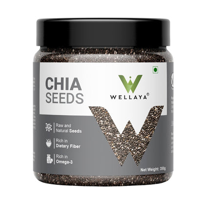 WELLAYA Chia Seeds - | Calcium and Protein Rich Healthy Raw Seeds | Clean Chia Seeds for Eating | Vegan Superfood for Wellness