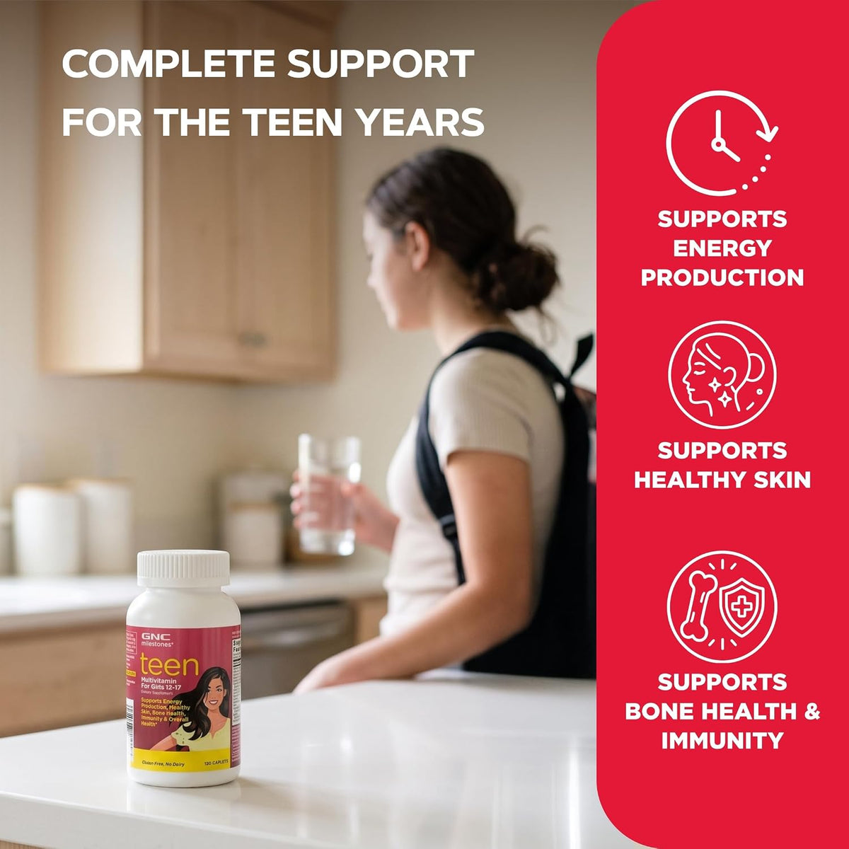 GNC milestones Teen - Multivitamin For Girls 12-17 (120 Caplets)