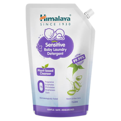 Himalaya Sensitive Baby Laundry Detergent 1 L Pouch| Fragrance-Free, For Sensitive Skin