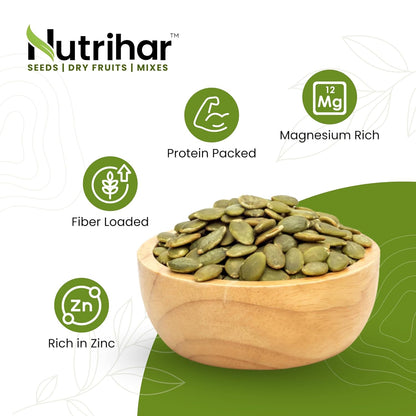 Nutrihar Raw Pumpkin Seeds 100g | Unpolished, AAA Grade | Protein & Fibre Rich Superfood