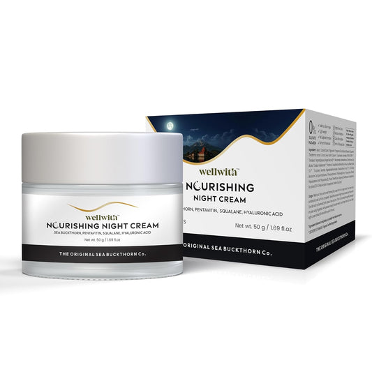 Wellwith by Ayuzera Nourishing Night Cream with SPSH with Hyluronic Acid and Sea Buckthorn Berry (50ml, Pack of 1)