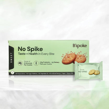 B'spoke NoSpike Sweet Cookies | No Added Sugar | 100% Almond Flour Base| High Fibre & Protein | Zero Junk