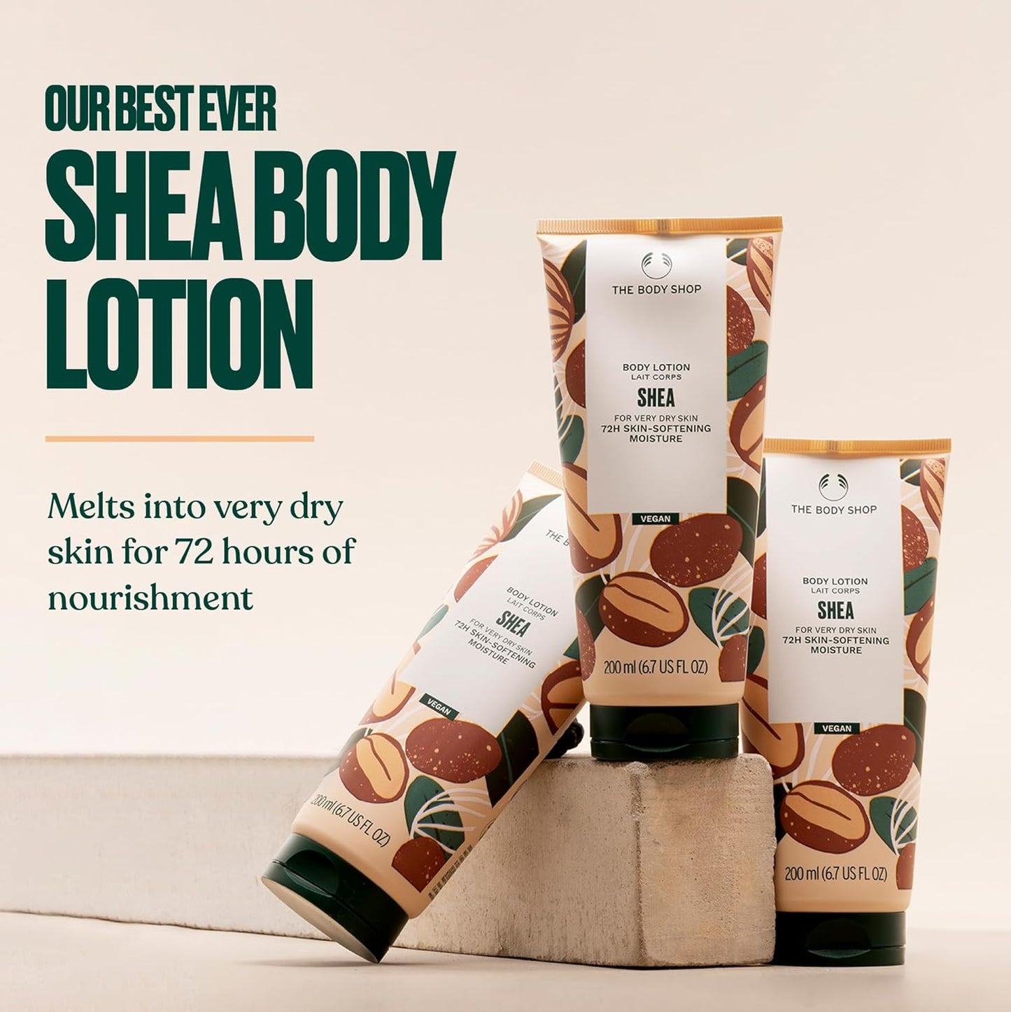 The Body Shop Shea Nourishing Body Lotion, 200 ML - For Very Dry Skin |72 Hr Skin-Softening Moisture |Vegan