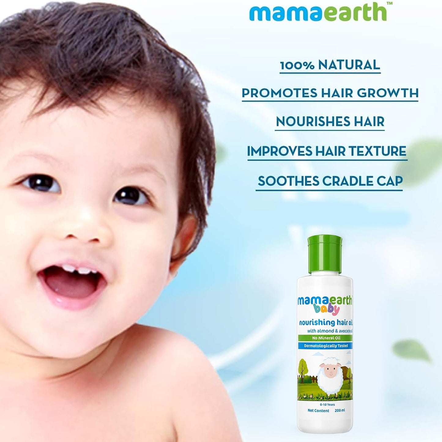 Mamaearth Nourishing Baby Hair Oil, with Almond & Avocado Oil - 200 ml