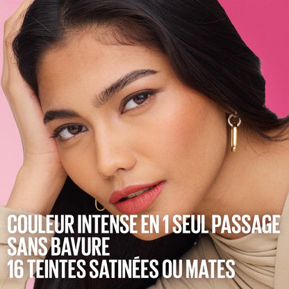 Maybelline New York Serum Lipstick (Matte) weightless hydration, One-swipe bold color, Mauve - 006 Hold the Door, 4.2g