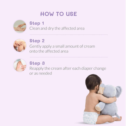 AreoVeda Diaper Rash Cream (50 gm), Suitable for newborns & babies, 15% Zinc Oxide, Prevents & Soothes Rashes from Day 1, Relieves Itchiness & Discomfort
