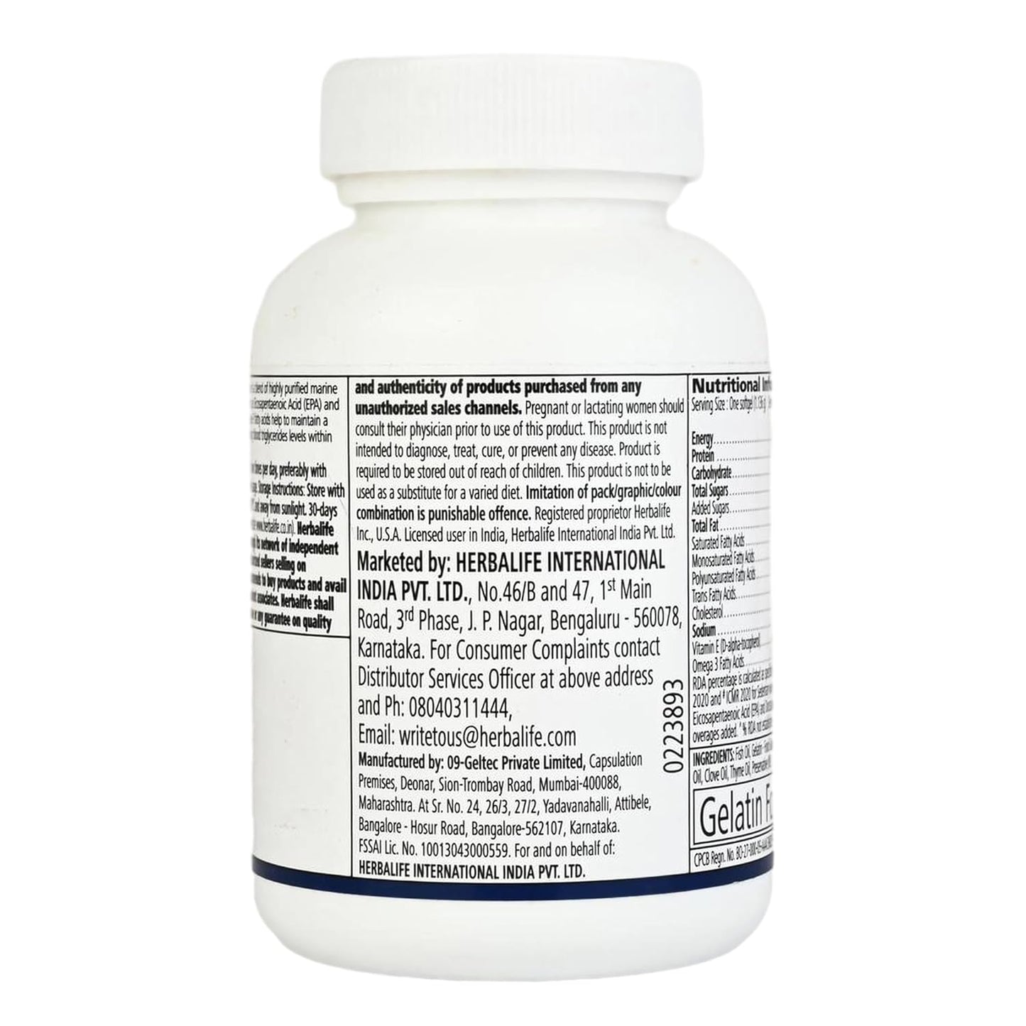 Herbalife Herbalifeline Omega-3 Fatty Acids Capsules – 60 Softgels, 90g | EPA & DHA for Heart, Brain & Joint Health