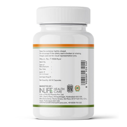 INLIFE Natural Frankincense Oil Capsules | Derived from Boswellia Resin | Supports Joint Health, Flexibility & Mobility | Ayurvedic Supplement | Steam Distilled | 60 Vegetarian Liquid Filled Capsules