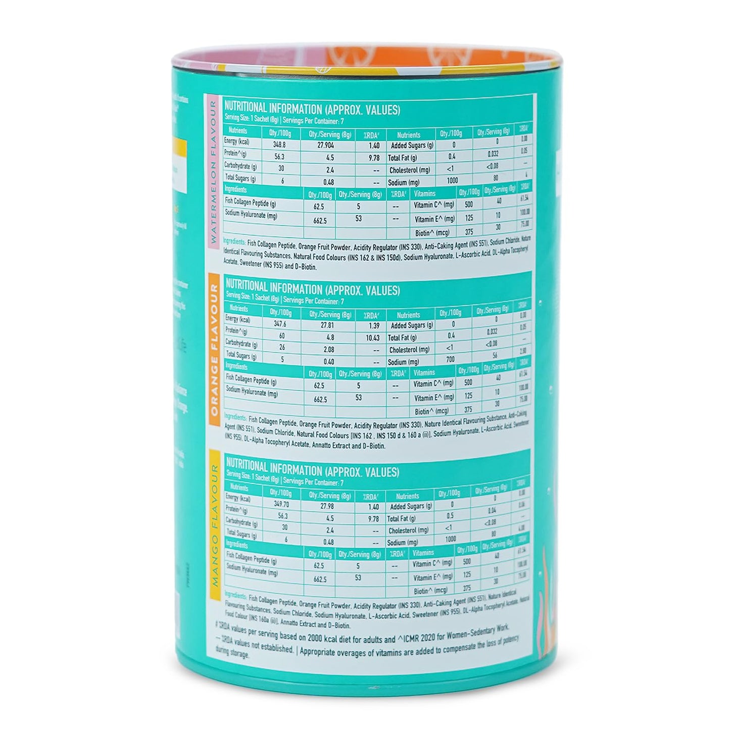 HealthKart hk vitals Marine Collagen Supplements (Multi-Flavour, Pack of 21) |With Biotin, Vitamin C & E | For Healthy Skin, Hair & Nails