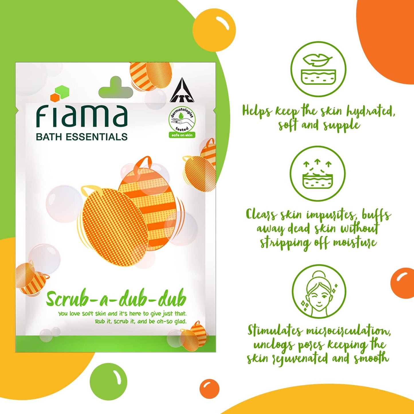 Fiama Bath Essentials Scrub-A-Dub-Dub Bathing Scrub, Dermatologist Tested, Safe on Skin, Pack of 1