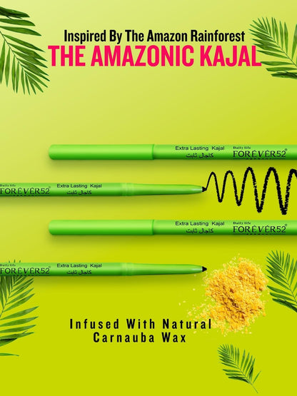 Daily Life Forever52 Amazonic Black Kajal | 24Hr Long Stay | One Stroke Smooth Glide | Waterproof, Smudgeproof & Fadeproof | Deep Matte Finish | Vegan, Cruelty Free & Dermatologically Tested (0.35g, 1pc)
