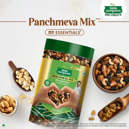 Tata Sampann Panchmeva Mix, Vrat Essentials, Blend of Almonds, Cashews, Green Raisins, Black Raisins, and Dates, Source of Protein, Fit For Fasting, 400g