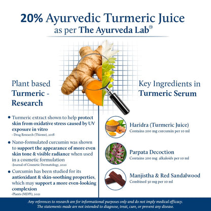 Blue Nectar Turmeric Face Oil | Tan Removal & Radiance Face Serum | Nalpamaradi Thailam with Red Sandalwood & Amalaki for Glowing Skin for Women & Men (16 Herbs, 30ml)