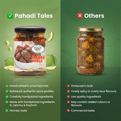 Pahadi Tales Mango Pickle 200g | Aam ka Achar in Mustard Oil | Sundried Kache Aam ka Achaar | Homemade Ghar Ka Achar | Traditional Pahadi Recipe | Made in Jammu & Kashmir