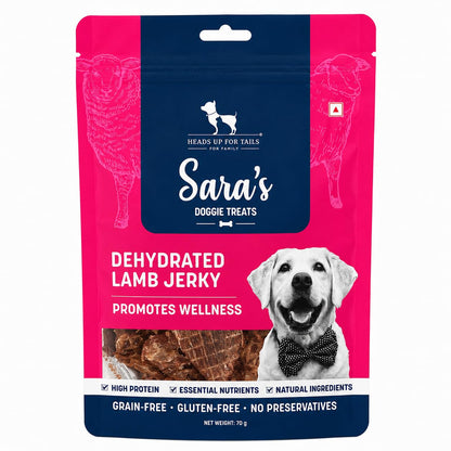 Sara’s Doggie Treats – Dehydrated Lamb Jerky for Dogs – 70 gm | High-Protein, Natural Dog Treats | Grain-Free, Preservative-Free, Healthy Snacks for All Breeds