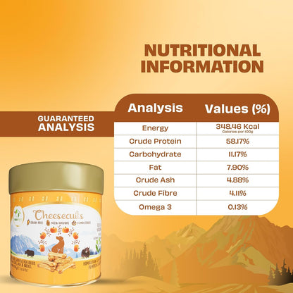 Pawfect Cheesecuits - Cheese Biscuits with Pumpkin, Flaxseeds & Eggs for Dogs- 100% Natural - Grain-Free - Hypoallergenic - Rich in Antioxidants - High-Protein Dog Training Treats (100g/3.53oz)
