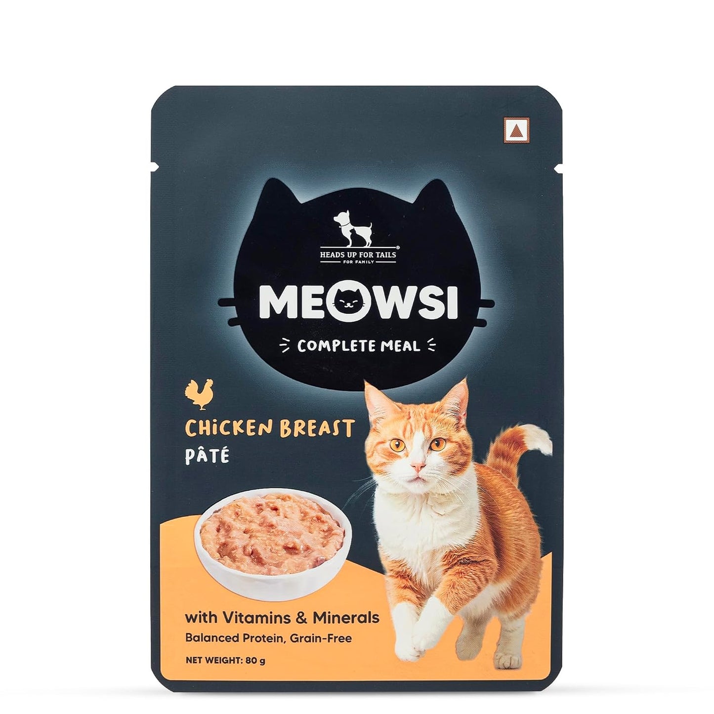 Meowsi by HUFT Chicken Breast Pate Cat Food - 80 gm | Wholesome, Smooth & High-Protein Wet Food for Persian & All Breeds | Supports Strong Muscles, Healthy Digestion & Shiny Coat