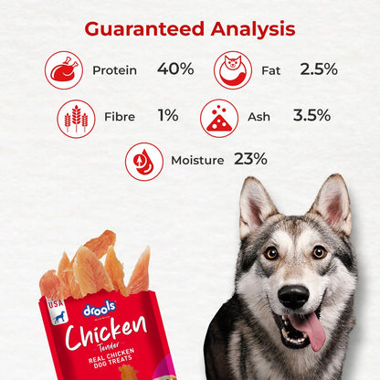 Drools Chicken Tender Dog Treat, 70 g | Made with Real Chicken | High Protein Training Treat | for Puppy & Adult Dogs