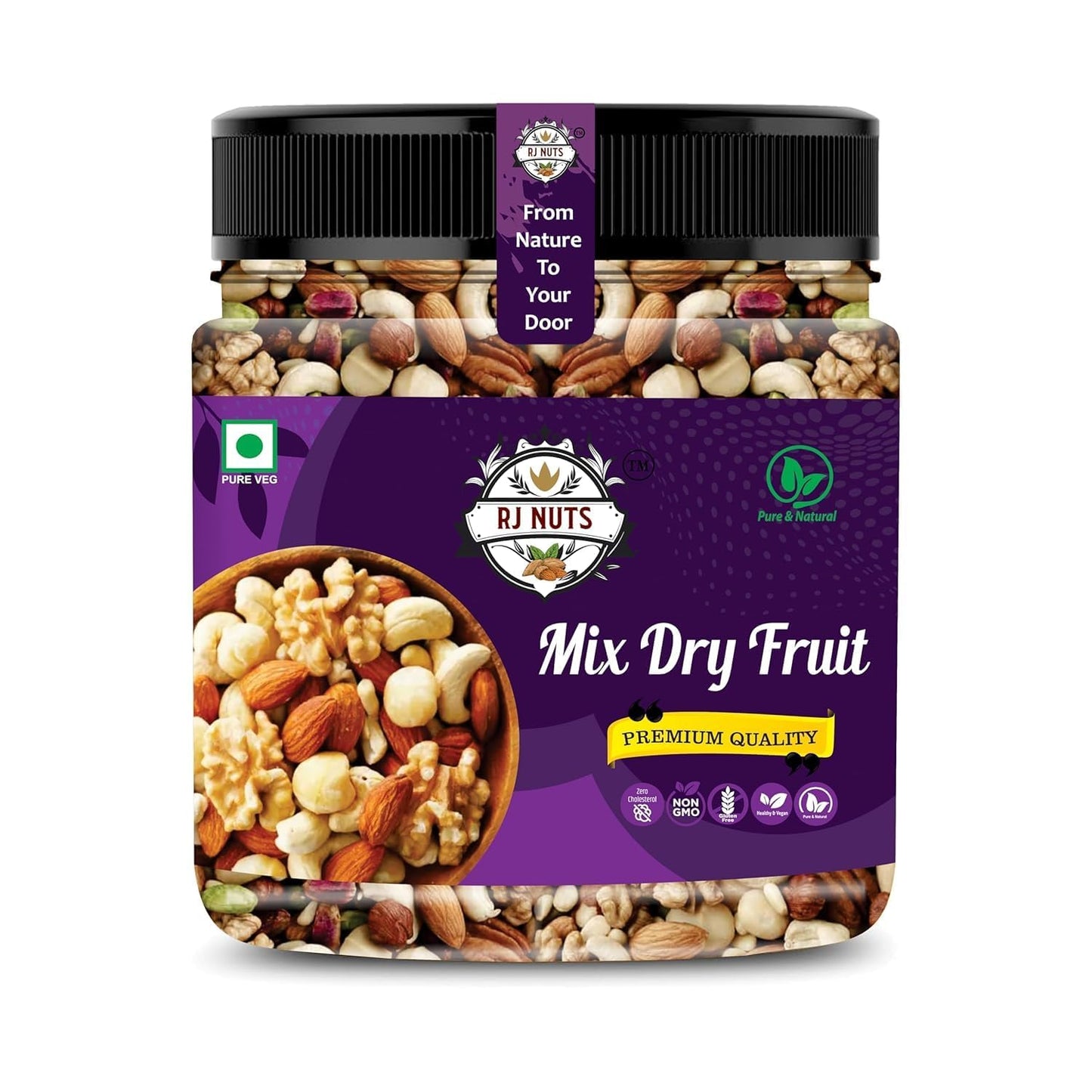 RJ Nuts Premium Nutmix Fruit & Nuts Natural Premium Mix Nuts (Cashews, Almonds, Raisins, Cranberries) Delicious & Crunchy Dry Fruits