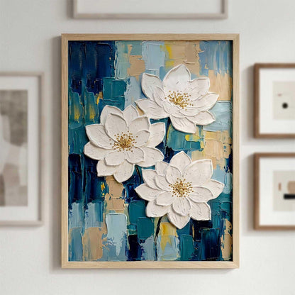 Aesthetic flower Art Home Decoration Painting | Floral Paintings With Frame For Living Room Bed Room Hotel Wall Decor Digital Reprint (13x17 inch)