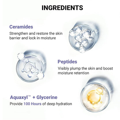 SEREKO Hydra Creme Ceramide Moisturizer Cream for Face — Skin Barrier Repair & Long-Lasting Hydration up to 100 hrs | Peptide + Ceramide Gel Formula | Lightweight | All Skin Types | 50 ml