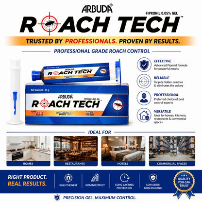 Arbuda Roach Tech Gel for Cockroach Control | Fast Acting Gel Bait | Colony Destroyer | Ready to Use (35g, Pack of 1)