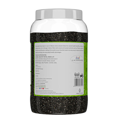 Neuherbs Raw Unroasted Chia Seed For Weight Management | Rich In Omega -3 | Dry Seeds For Eating | Healthy Snacks - 1 kg Chia Seeds