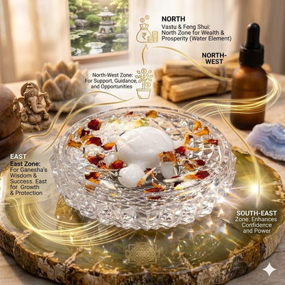 SAUDEEP INDIA Vastu Feng Shui White Marble Tortoise with Lead-Free Crystal Plate for Good Luck, Career Growth & Wealth – Decorative Turtle Figurine for Home, Office & Gifting (12cm Crystal Plate)
