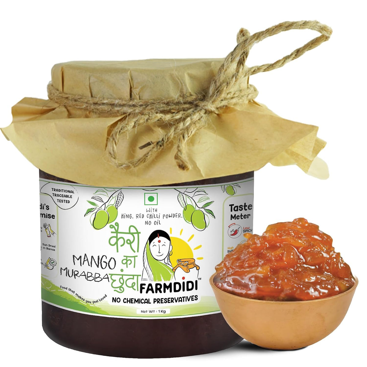 FarmDidi Mango Chunda Chutney Sweet & Tangy Aam Chunda (Aam Murabba Style) Homemade Traditional Pickle Oil-Free No Chemical Preservatives