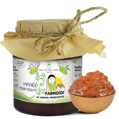FarmDidi Mango Chunda Chutney Sweet & Tangy Aam Chunda (Aam Murabba Style) Homemade Traditional Pickle Oil-Free No Chemical Preservatives