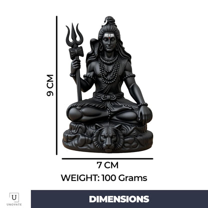 UNOVATE Shiva Idol for Car Dashboard | Adiyogi Statue | Mahadev Idol, Black