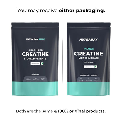 Nutrabay Pure Micronised Creatine Monohydrate Powder 3000 mg/Serving – Pre/Post Workout Supplement for Muscle Gain & Recovery |33 Servings – 100g, Unflavoured | Trustified Certified | 100% Authentic