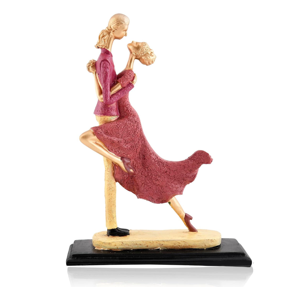 Elegant Dancing Couple Figurine | Resin Home Decor Accent | Luxury Art Piece for Living Room, Dining Room, or Entryway | Romantic and Graceful Design